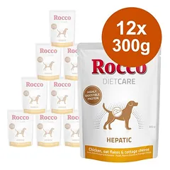 Rocco Diet Care Hepatic su vištiena, avižų dribsniais ir varškės sūriu, drėgnas maistas šunims 300 g, paketėlis — 4 nuotrauka
