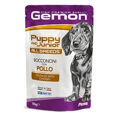 Gemon all breeds puppy konservuotas pašaras jauniems šuniukams su vištienos gabalėliais 100g