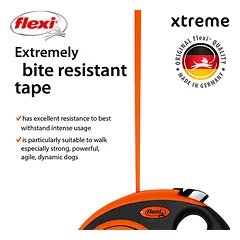 FLEXI pavadėlis šuniui Xtreme L juostinis 5m, oranžinis — 4 nuotrauka