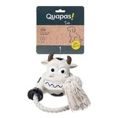 Quapas Dog Toy Fun LatexCow with Rope
