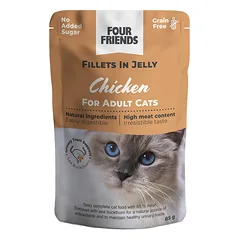 FourFriends Adult Chicken konservai katėms vištiena drebučiuose, 85 g