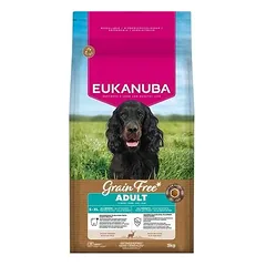 Eukanuba Dog Grain Free All Breeds Adult su elniena, sausas maistas šunims 3 kg