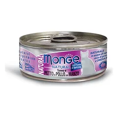 Monge kons.pašaras katėms su tuno, vištienos ir jautienos gabalėliais savo sultyse 6x80g