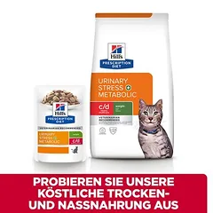 Hill's Prescription Diet c/d Multicare Stress + Metabolic su vištiena, drėgnas maistas katėms — 5 nuotrauka