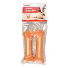Flamingo presuotas kaulas su vištiena, skanėstai šunims, Matmenys: 20 cm — 3 nuotrauka