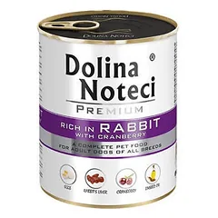 DOLINA NOTECI PREMIUM produkto sudėtyje yra gausu triušienos ir spanguolių 800g