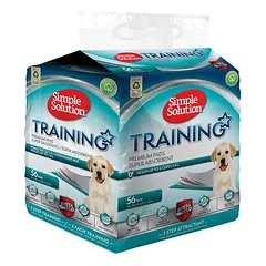 Simple Solution Premium Puppy Training Pads šuniukų mokymo paladėliai su sugeriamuoju sluoksniu ir kvapo atraktantu, 55×56 cm, 56 vnt.