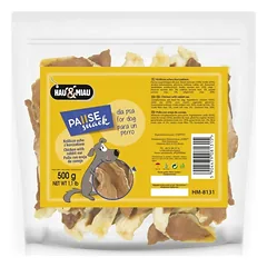 Hau&Miau Rabbit Ear With Chicken šunų skanėstas, triušio ausys su vištiena, 500 g parduotuvėje petbaze.lt