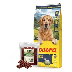 JOSERA Adult Optiness 12,5kg + WILD FARM ėrienos lazdelės 500g skanėstai šunims