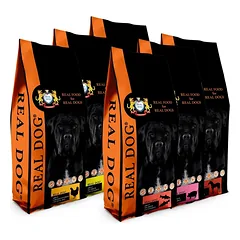 KOMP059 Real Dog 6*20kg Horse, Pork, Salmon, Chicken, Chicken XL, Puppy