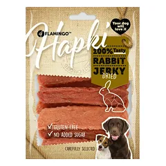 Flamingo Hapki Rabbit Jerky Dried - džiovinti skanėstai šunims, triušiena ir vištiena