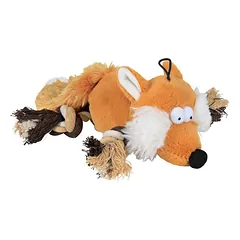 Trixie Fox With Rope pliušinis žaislas šunims su virve, 34 cm