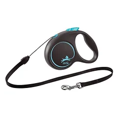 FLEXI pavadėlis Black Design blue S - 5 m iki 12 kg - virvė