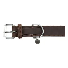 TRIXIE Rustic rieb. odos antkaklis, S-M 34-40cm/25mm, tams. rudas — 3 nuotrauka