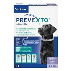 VIRBAC - Prevexto - Floh- und Zeckenhalsband für Hunde + 8 kg