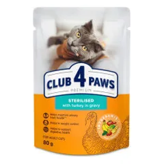 Club 4 Paws Premium guliašas su kalakutiena padaže sterilizuotoms katėms