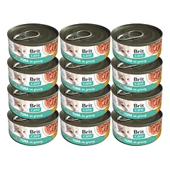 BRIT Care Cat Real Tuna in Gravy 12x80 g tuno filė sultinyje, drėgnas maistas katėms