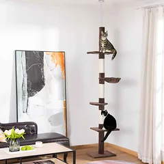 Kačių drąskyklė PawHut 40x34x260cm., rudos/kreminės spalvos — 2 nuotrauka