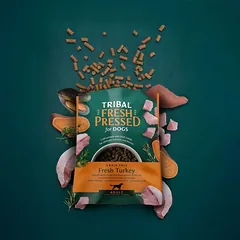 Šalto spaudimo suaugusių šunų maistas su kalakutiena – Tribal Fresh Pressed Adult Turkey, 2.5 kg — 3 nuotrauka