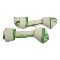 Mazgas iš buivolo odos dviejų spalvų JUKO Užkandžiai 11 cm (20 vnt)