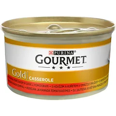 GOURMET Gold Casserole su jautiena ir vištiena padaže, 6 vnt. po 85 g