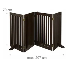 Apsauginiai varteliai Relaxdays 10039191.0, 4 dalių, Ruda, 207 × 70 × 30 cm — 4 nuotrauka