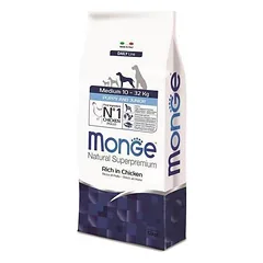 Monge MEDIUM Puppy & Junior sausas maistas vidutinių veislių šuniukams ir jauniems šunims su vištiena, 12 kg