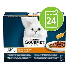 Gourmet Perle mišrus asortimentas, drėgnas maistas katėms, ekonominė pakuotė 24 x 85 g