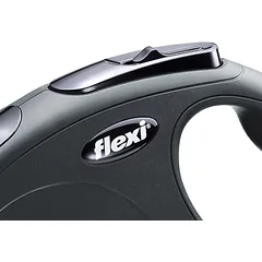 FLEXI New classic L tape automatinis pavadėlis šunims iki 50kg, juosta 5m, juodas — 2 nuotrauka