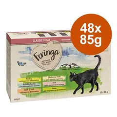 Feringa Classic Meat Menü Pouch drėgnas maistas katėms, ekonominė pakuotė 48 x 85 g