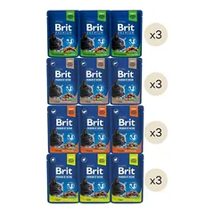 Brit Premium konservai sterilizuotoms katėms rinkinyje 12 vnt.