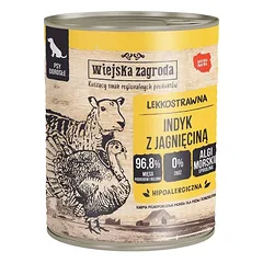 WIEJSKA ZAGRODA Kalakutiena su ėriena 12x800 g be grūdų šlapias šunų maistas