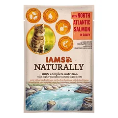 IAMS Naturally Adult konservuotas pašaras katėms su lašiša padaže 85g