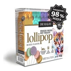 DR MALOU Lollipop Mixed Flavor Liofilizuoti mėsos lazdelės katėms 25g (15 vnt)
