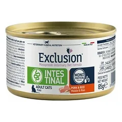 Exclusion Intestinal konservai katėms su kiauliena ir ryžiais 85 g nuotrauka