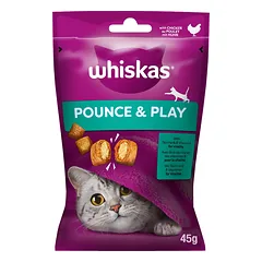 WHISKAS Energija ir gyvybingumas 45 g – skanėstas su vištiena katėms.