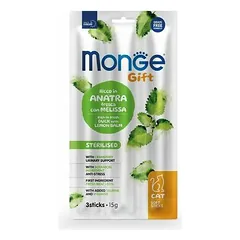 Monge Cat Gift Soft Sticks Sterilised Adult Rich in Fresh Duck with Lemon Balm 15 g