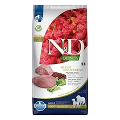 FARMINA N&D QUINOA - DOG Dry WEIGHT MANAGEMENT Lamb&Broccoli ADULT MED&MAX 7 kg