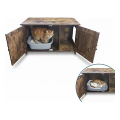 Uždara katės tualeto spintelė Relaxdays 10052204_8208, 2 durys, 78,5 × 46 × 44,5 cm — 3 nuotrauka