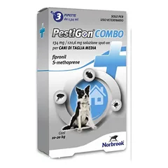 PestiGon Combo 134 mg / 120,6 mg, užlašinamasis tirpalas šunims 10-20kg nuo erkių 1vnt.