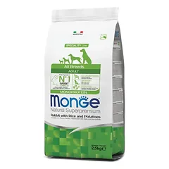 Monge sausas maistas suaugusiems šunims su triušiena, ryžiais, bulvėmis 2.5 kg
