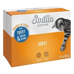 Smilla Adult drėgnas maistas katėms, kąsneliai su daržovėmis, maišeliai — 3 nuotrauka