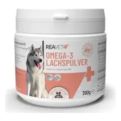 ReaVET Omega-3 lašišų aliejus šunims ir katėms, milteliai