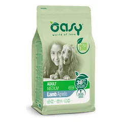 Oasy Adult Medium sausas pašaras su ėriena šunims