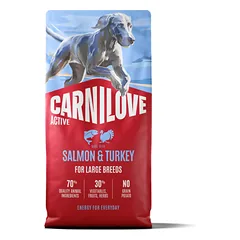 CARNILOVE Active Salmon&Turkey Adult Large Breed sausas pašaras d.veislių šunims su lašiša, 12 kg