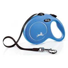Flexi New Classic L 5m Blue Tape automatinis pavadėlis šunims, iki 50 kg