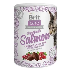 BRIT Care skanėstai katėms Superfruits Salmon 100g