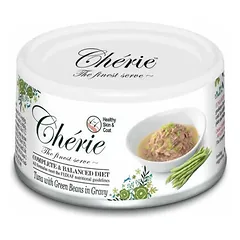 Cherie Cat Tuna with Green Beans in Gravy Healthy Skin and Coat 80 g nuotrauka