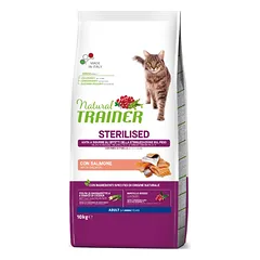 NATURAL TRAINER Cat adult Sterilised salmon su lašiša 10kg