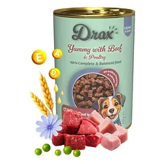 Drax Adult Dog – konservai su jautiena ir paukštiena, 415 g
